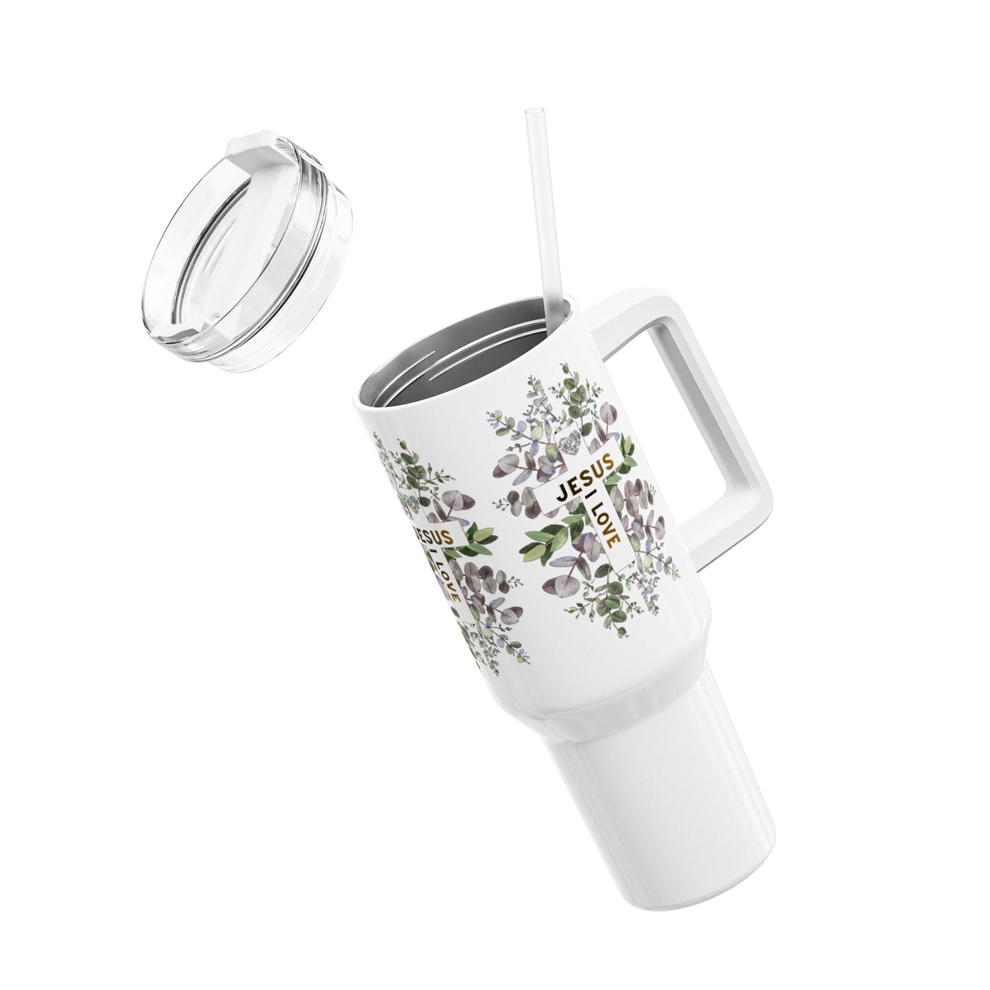 Floral 'Jesus Love' Travel Tumbler