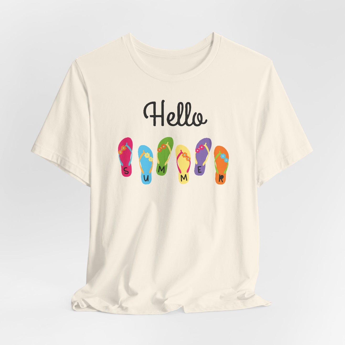 Hello Summer Flip Flop Tee, Summer T-Shirt.