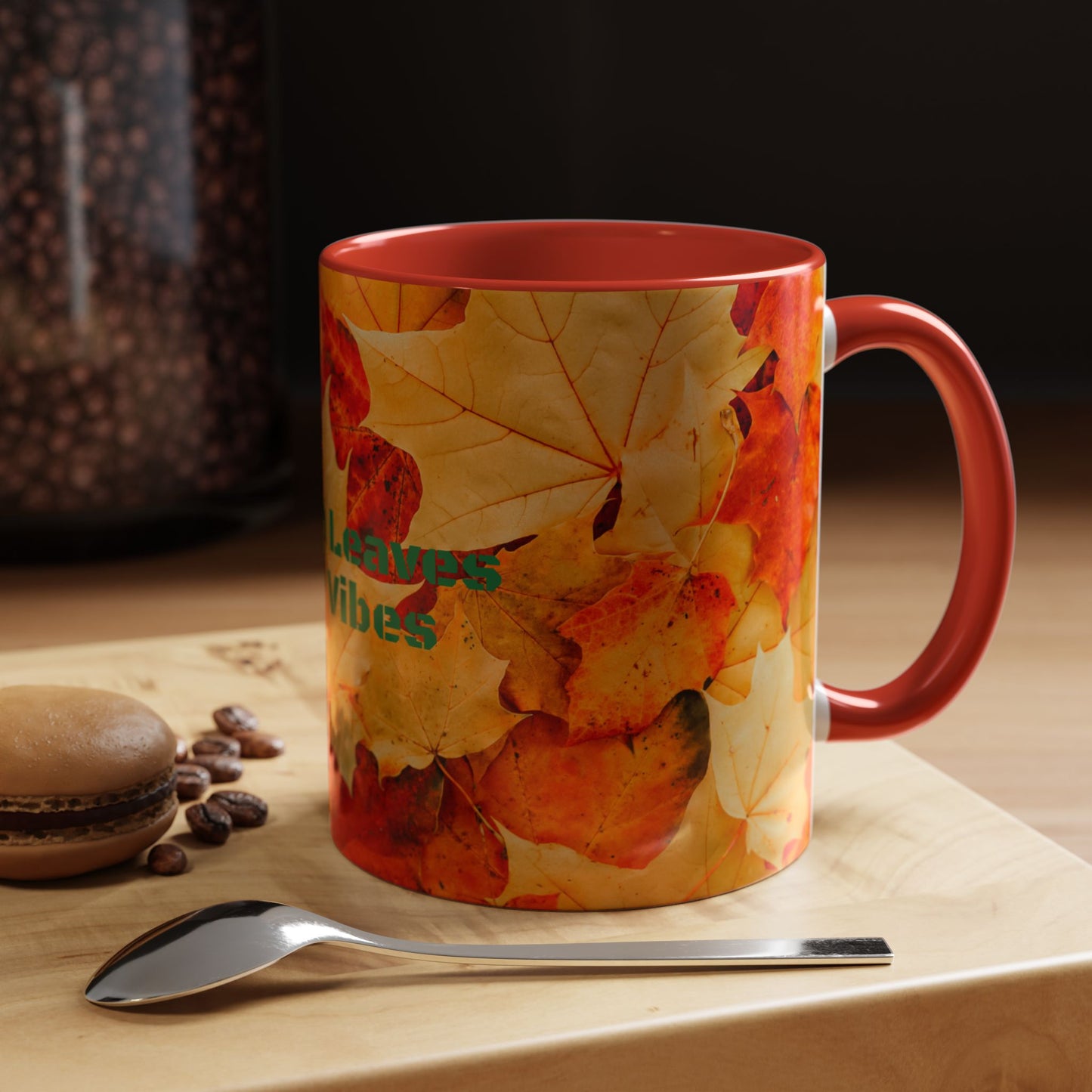 Leafy Falls Vibes, Accent Coffee Mug.