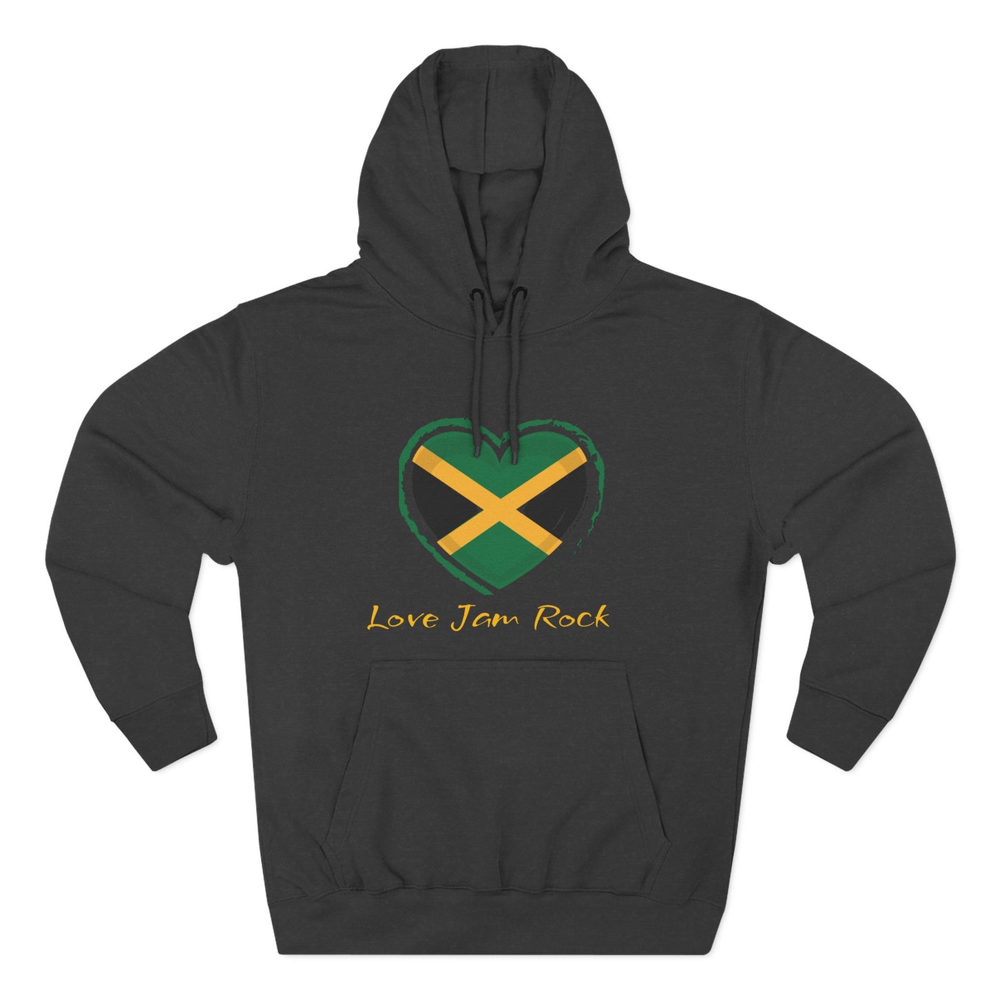 Jamaican Love Fleece Hoodie, Cosy Black Sweatshirt