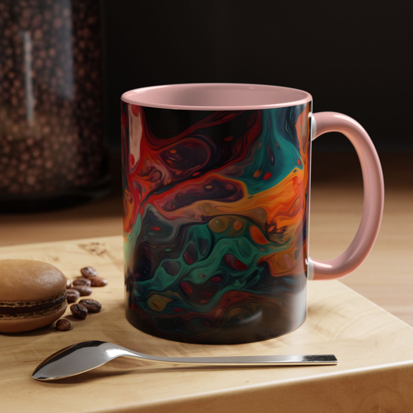 Colorful Abstract Accent Coffee Mug - Unique Art Mug.