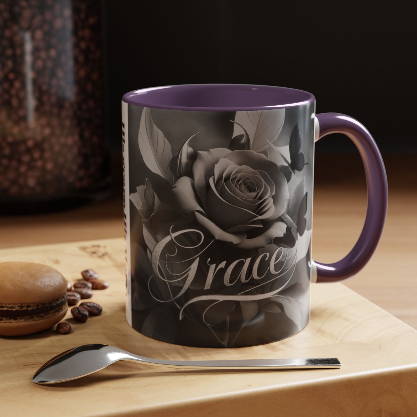 Floral Inspirational Coffee Mug, His Grace His Mercy.