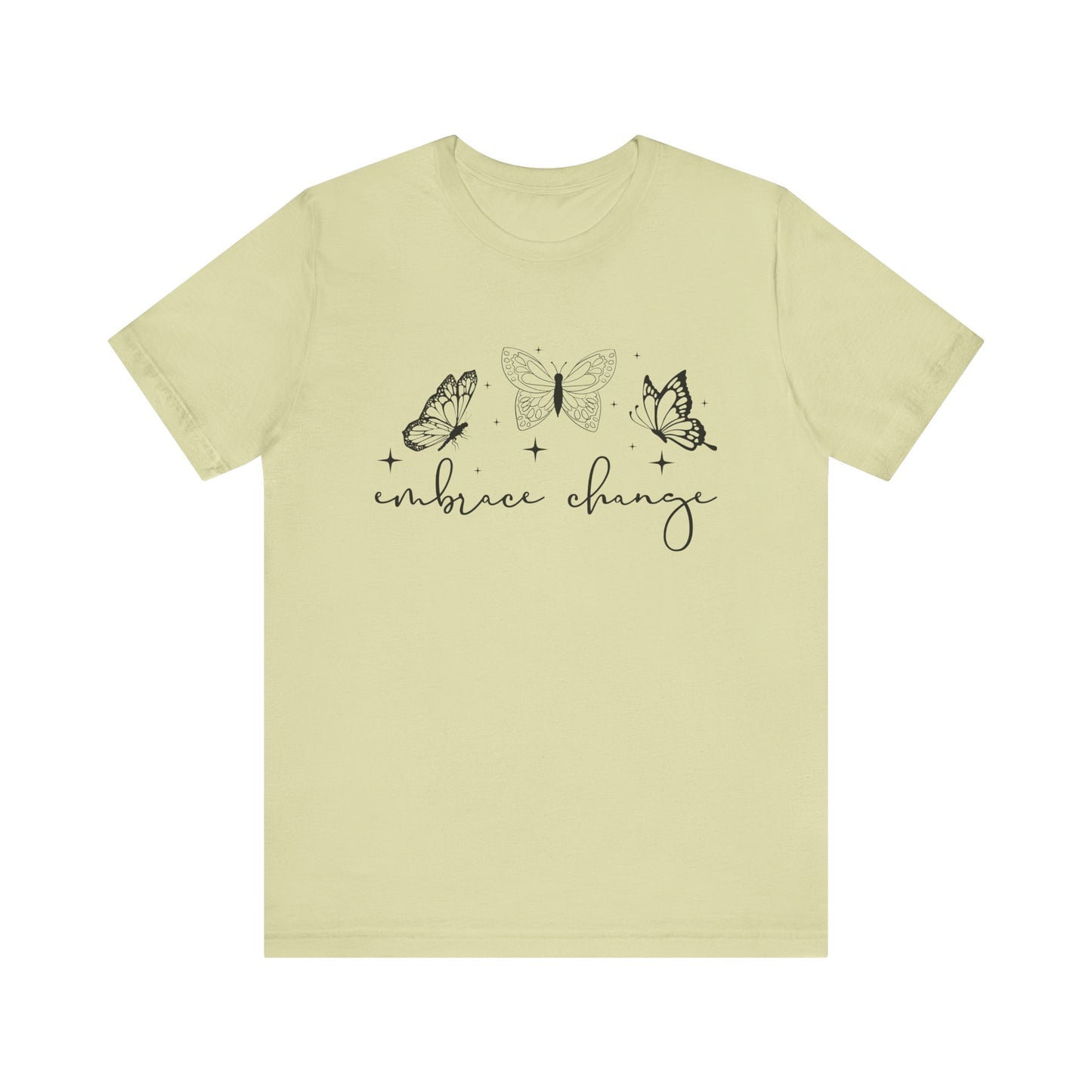 Embrace Change Butterfly Tee - Unisex Jersey Tee for Transformation, Inspirational Gift, Spring Fashion, Everyday Wear, Eco-friendly