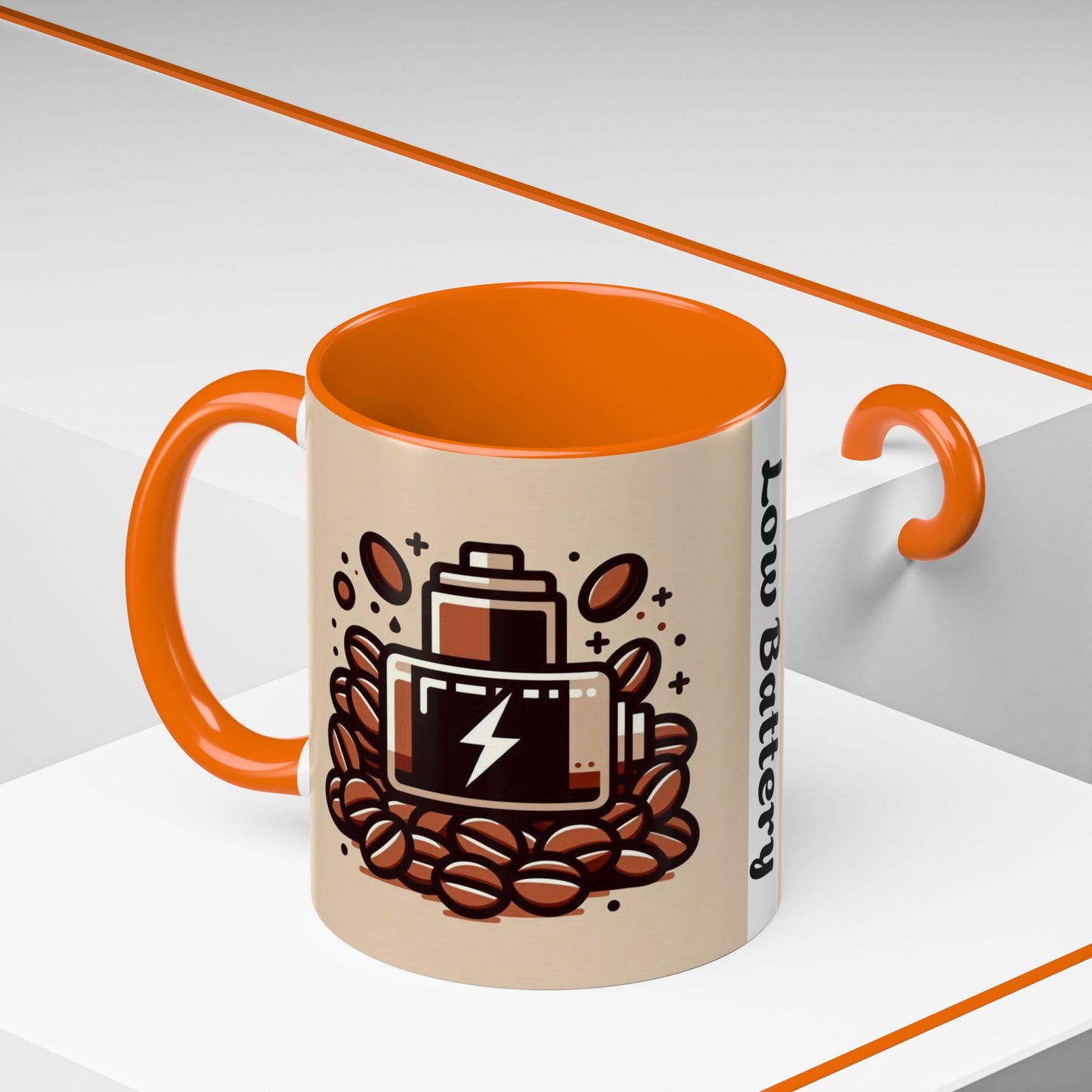 Low Battery Coffee Mug, Funny Coffee Cup, Gift for Caffeine Lovers, Unique Office Mug, Java Enthusiast Cup