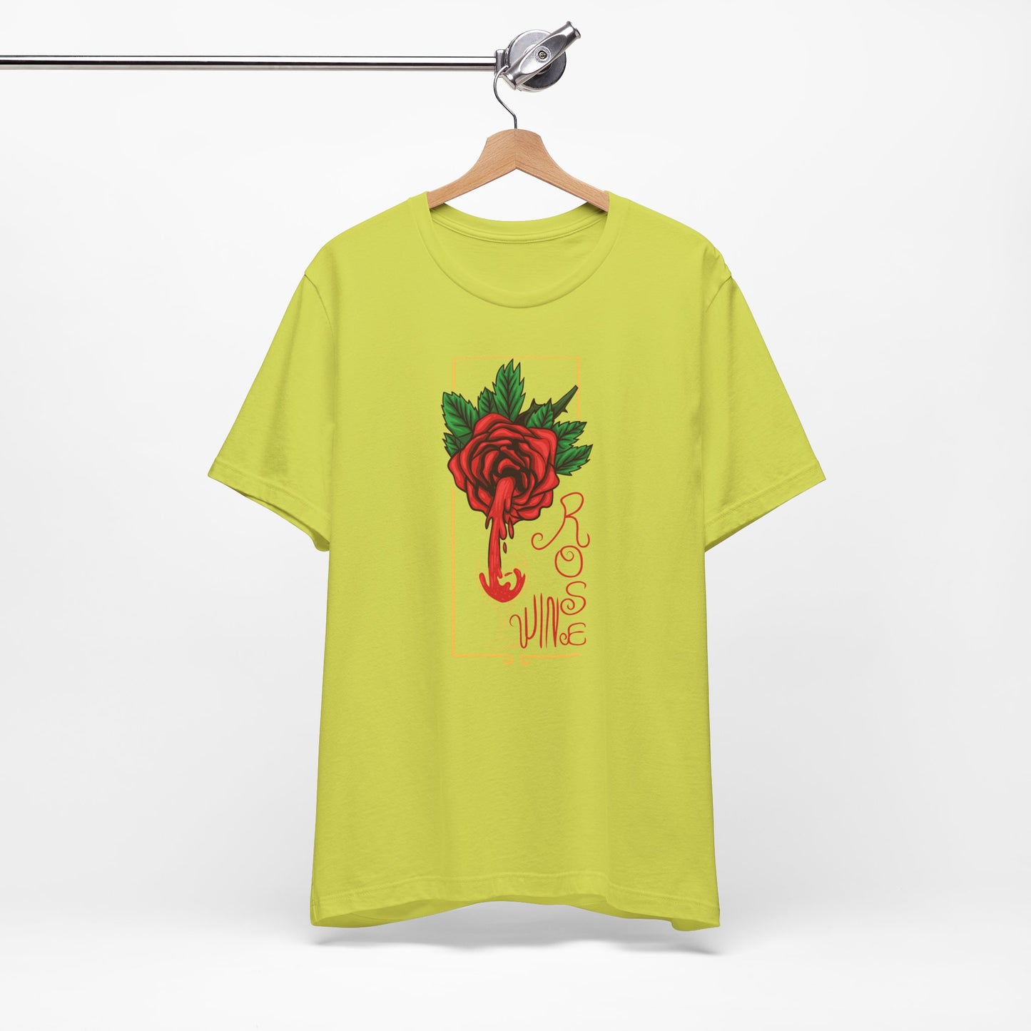 Rose Wine Unisex Tee, Perfect for Wine Lovers, Gifts for Her, Casual Date Night, Summer Apparel, Floral Graphic Shirt