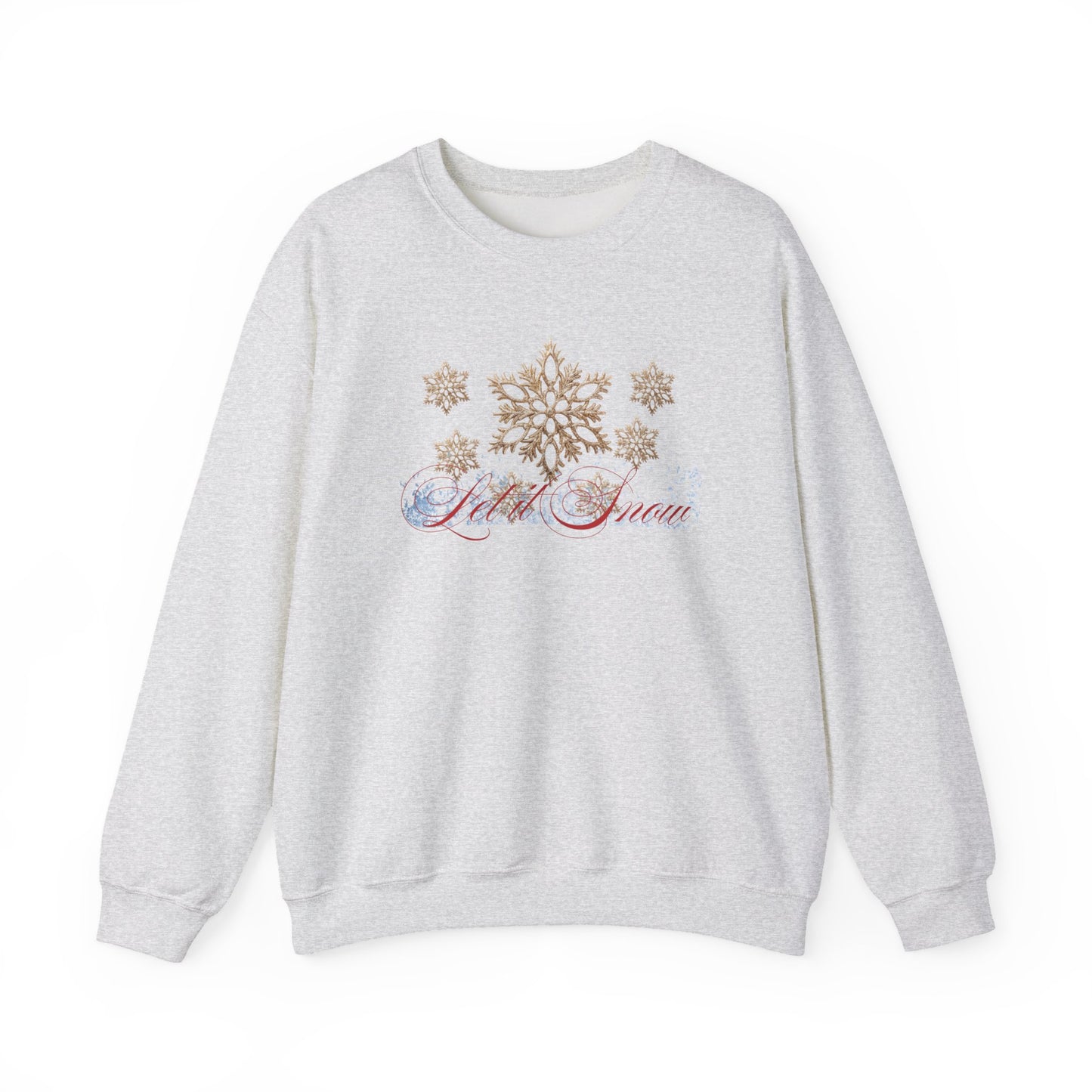 Snow Queen Crewneck Sweatshirt – 'Let It Snow' Gold Snowflake Holiday Sweatshirt
