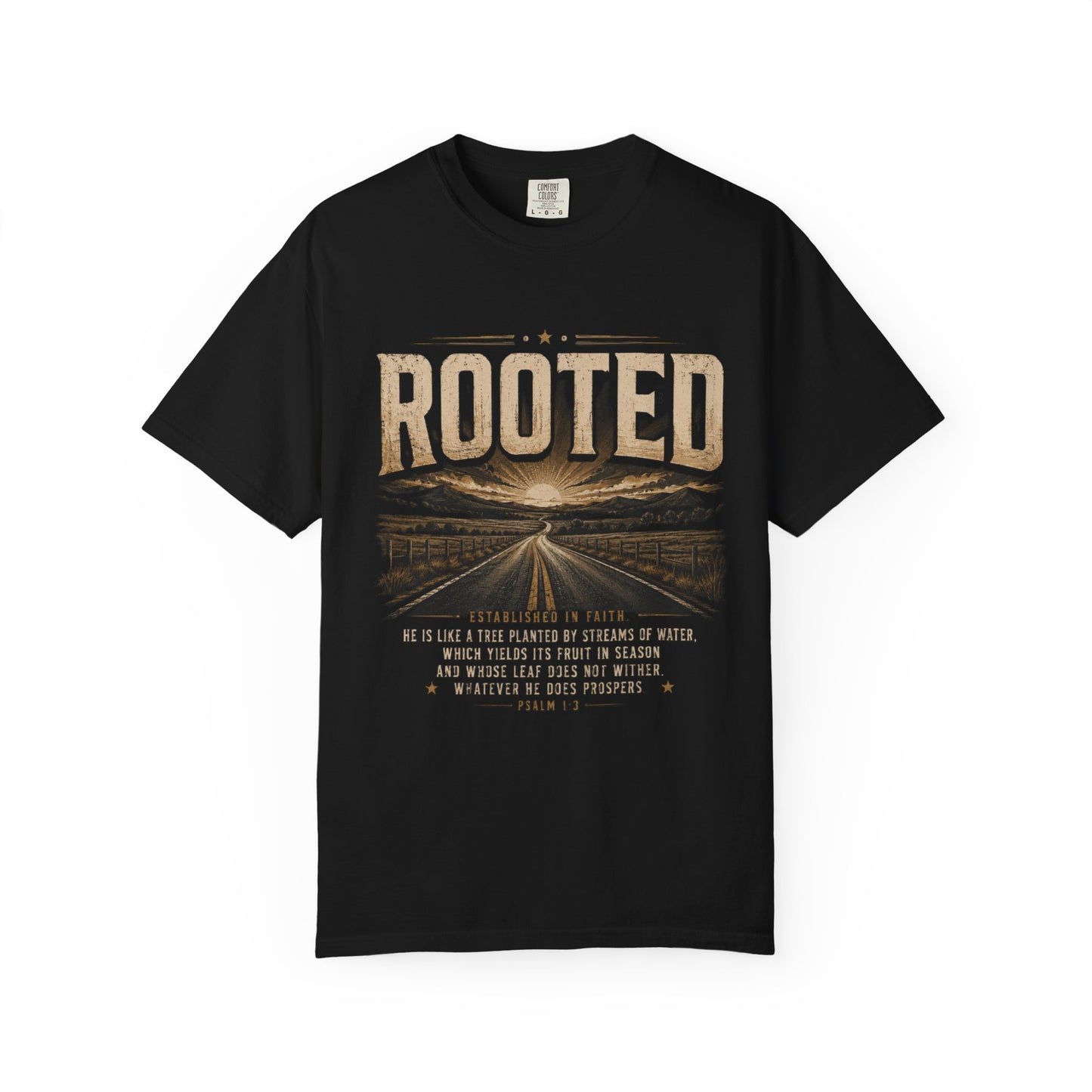 Rooted Road Vintage T-Shirt Inspirational Christian Faith Tee