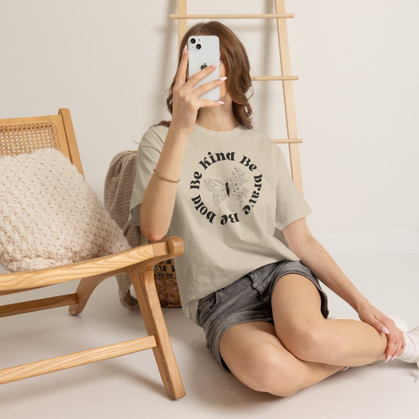 Unisex Heavy Cotton Tee - "Be Kind, Be Brave, Be Bold"