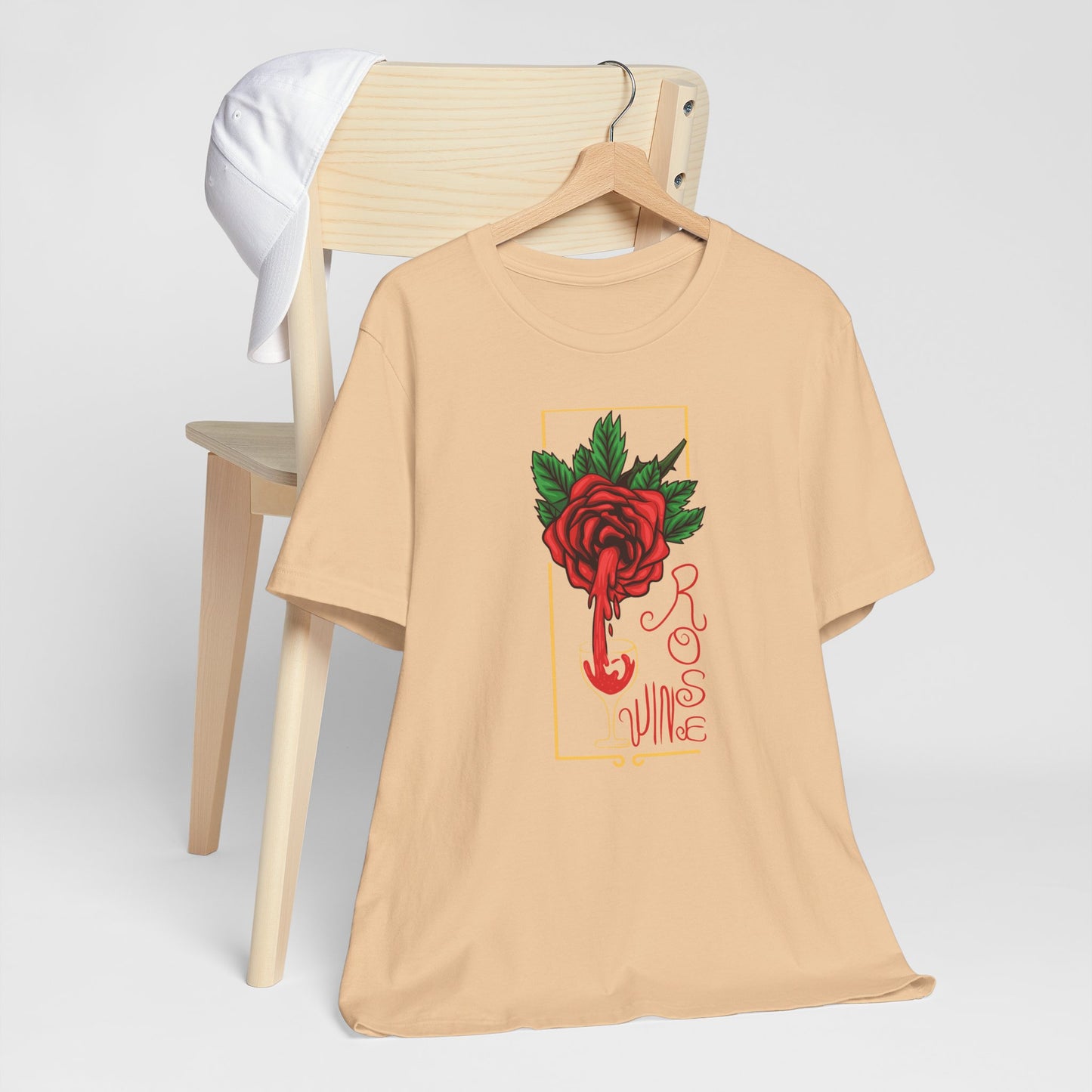 Rose Wine Unisex Tee, Perfect for Wine Lovers, Gifts for Her, Casual Date Night, Summer Apparel, Floral Graphic Shirt