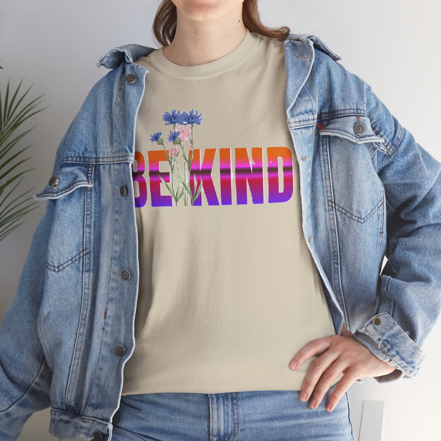 Unisex Heavy Cotton Tee - Be Kind Graphic Tee, Inspirational Shirt, Positive Quote T-Shirt, Everyday Wear, Gifts for Friends, LGBTQ+ Apparel