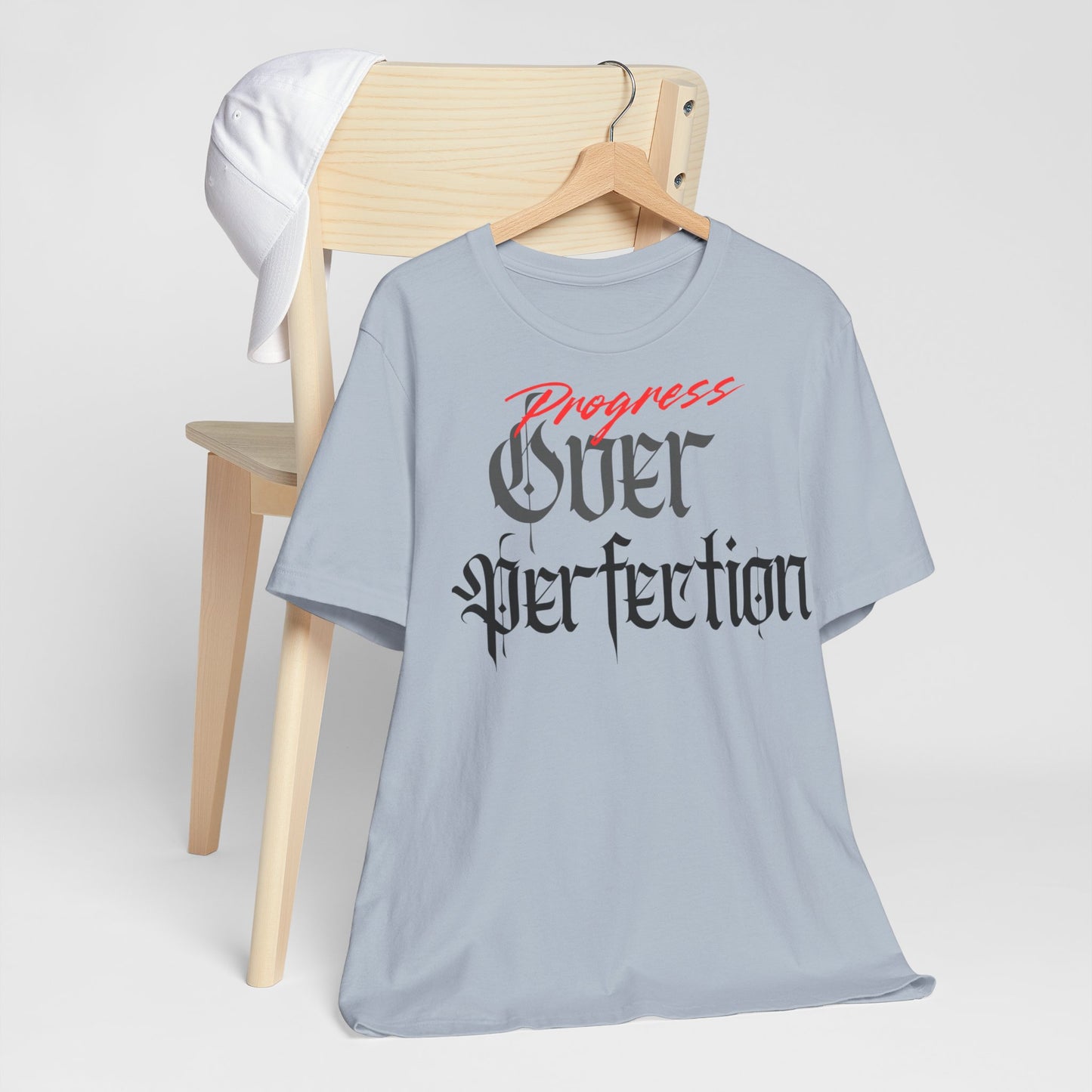 Progress Over Perfection Tee - Casual, Motivational T-Shirt for Self-Improvement.