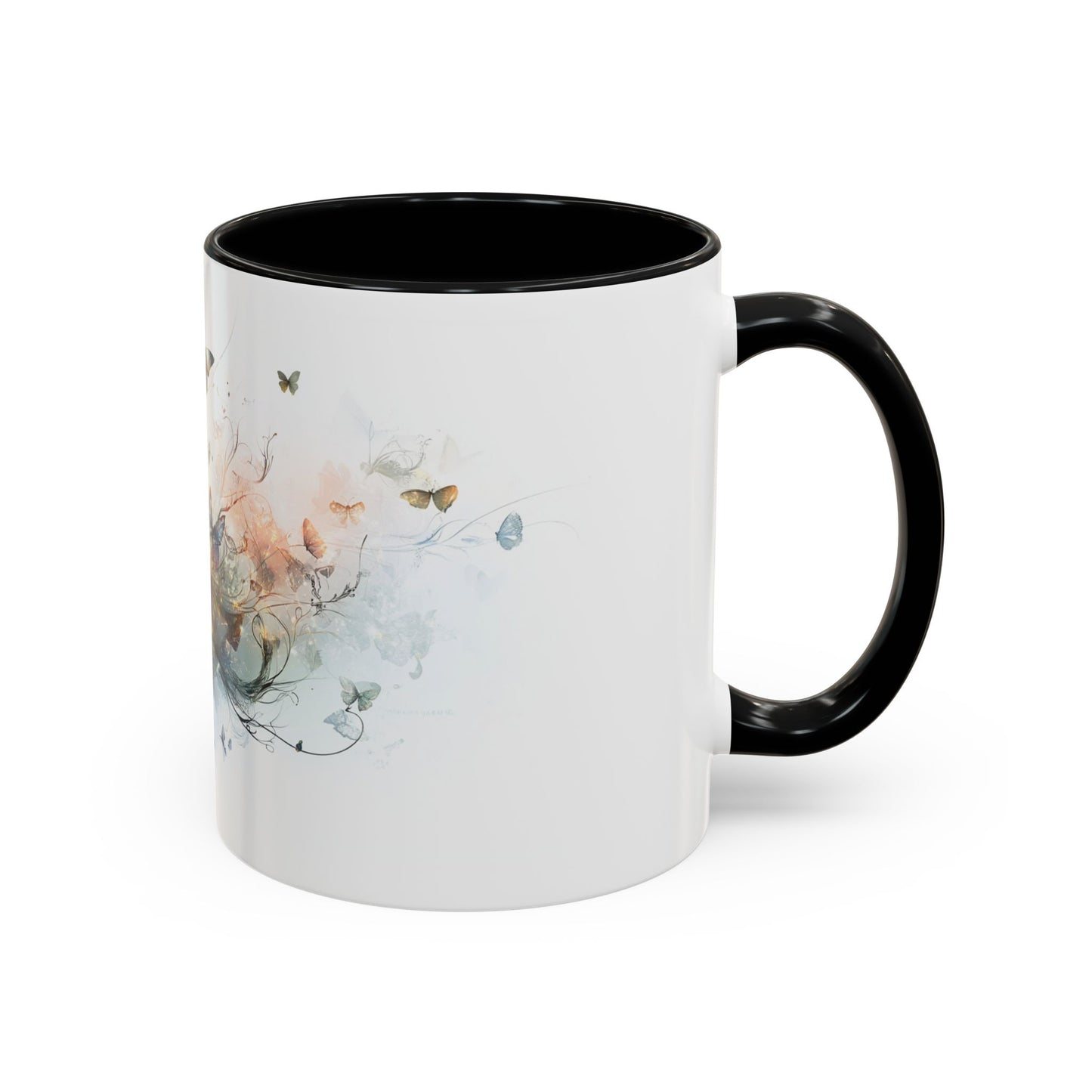 Butterfly Dreams Accent Coffee Mug - Artistic Drinkware, Gift for Nature Lovers, Home Decor, Birthday, Coffee Lovers