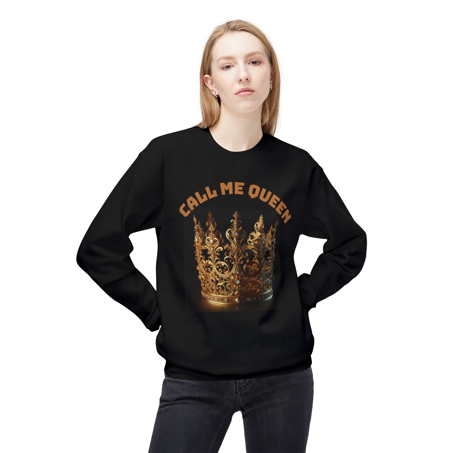 Call Me Queen Crown Fleece Sweatshirt.