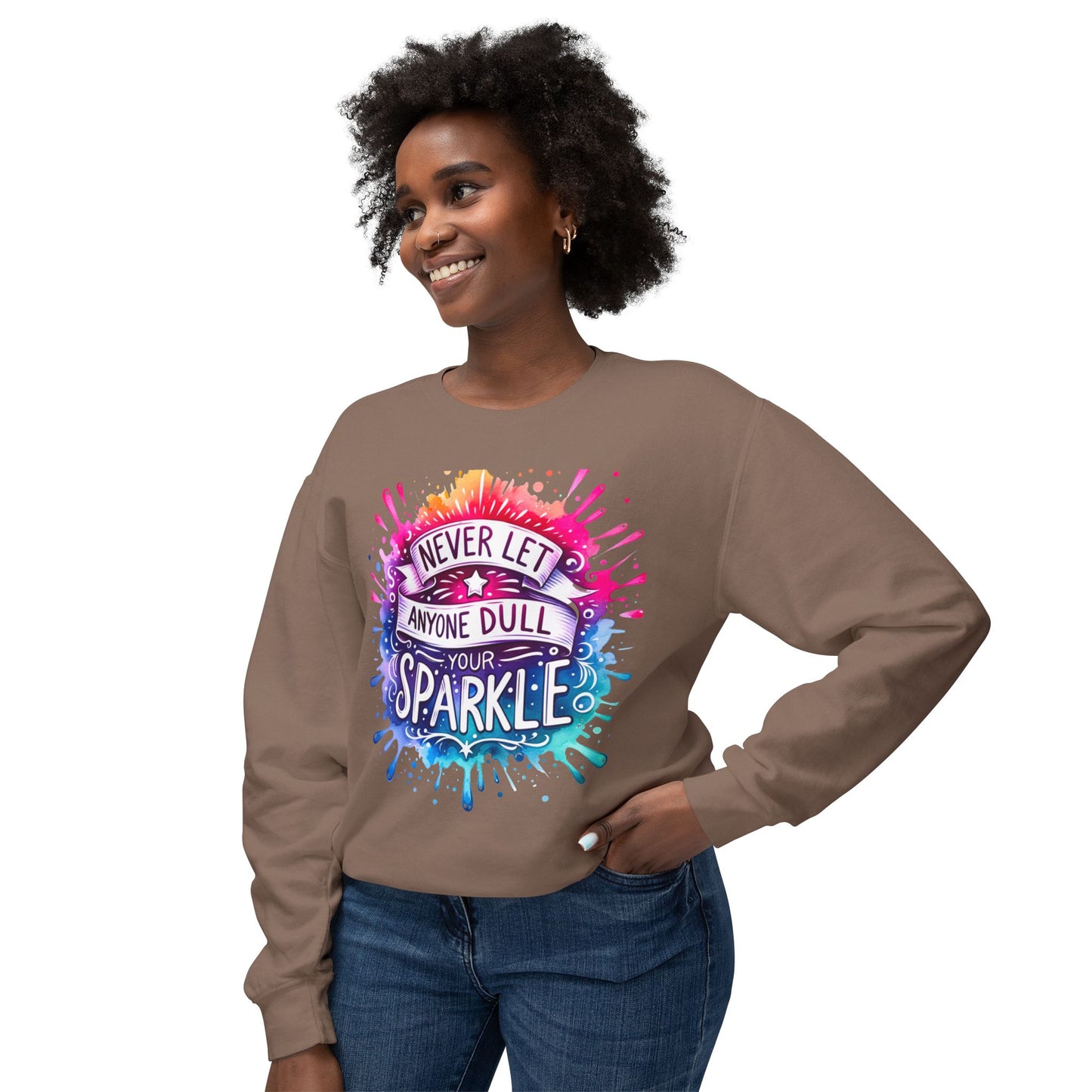 Vibrant Motivational Crewneck Sweatshirt, Unisex Sweater, Inspirational Gift, Casual Wear, Everyday Comfort, Sparkle Your Life