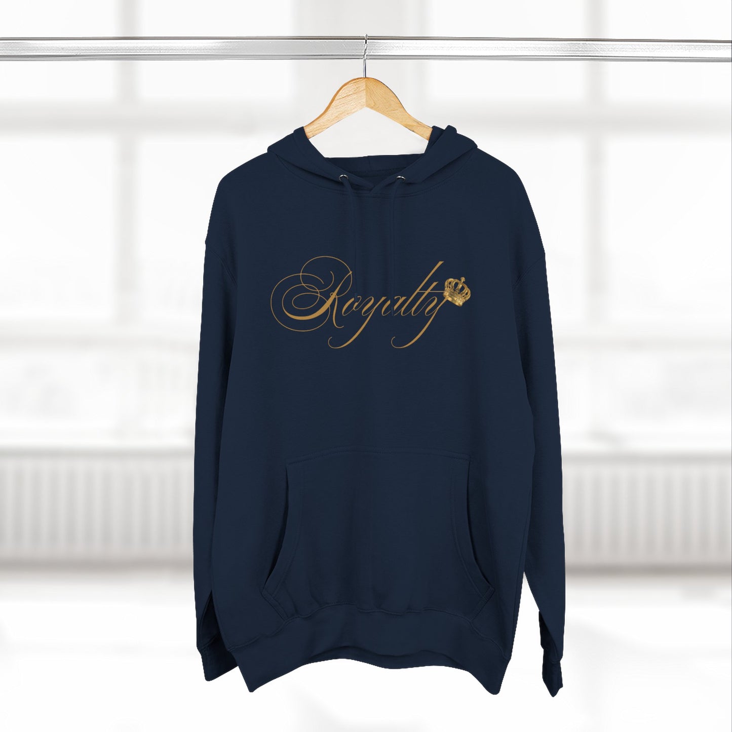 Royalty Script Hoodie - Gold Script "Royalty" Fleece Pullover, Cosy.