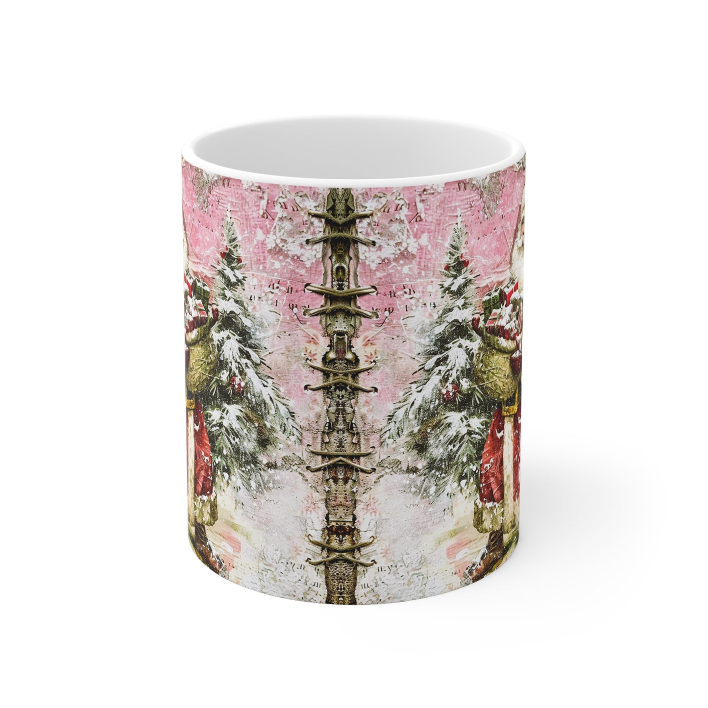 Vintage Santa Ceramic Coffee Cups - Holiday Cheer Mugs (11oz & 15oz)