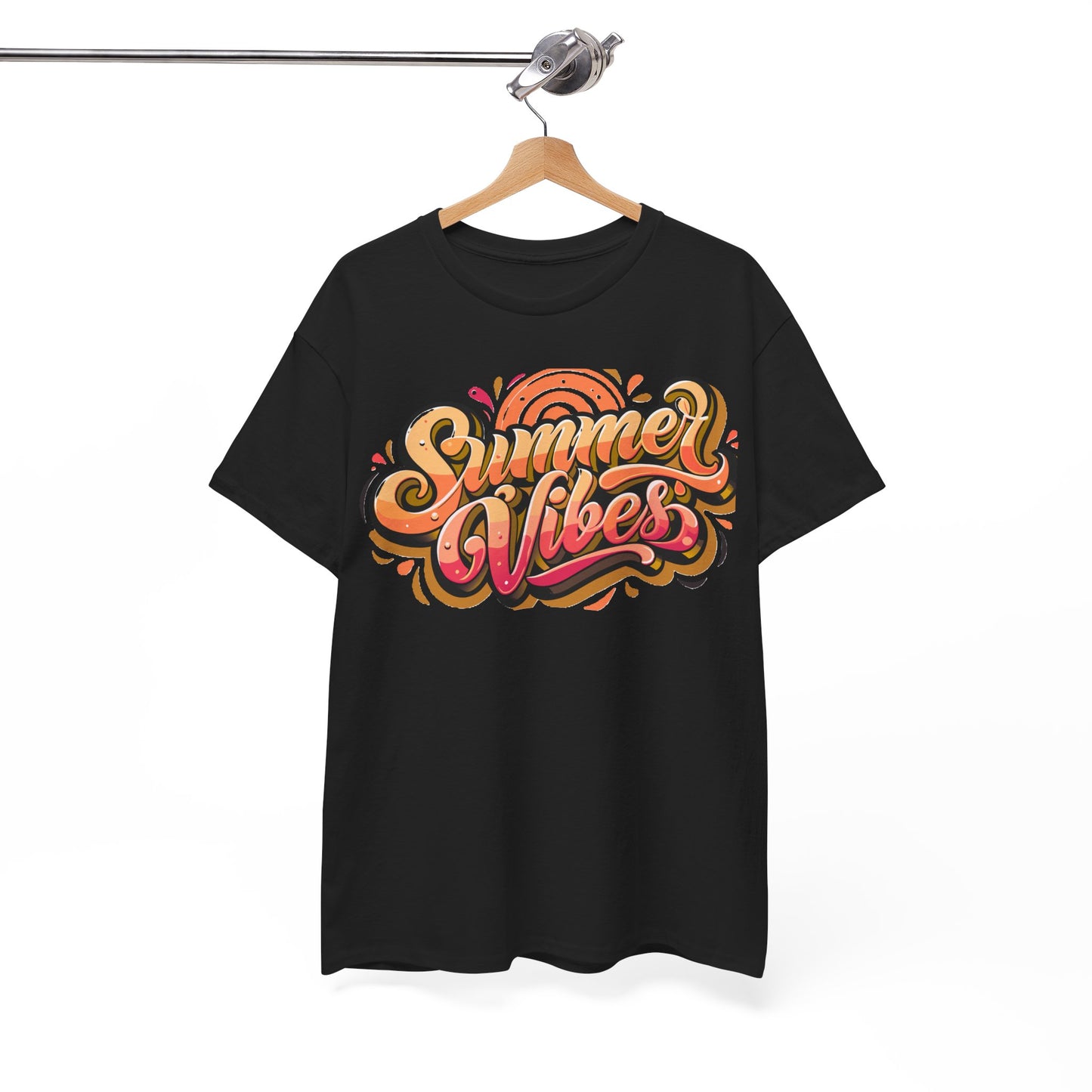 Summer Vibes Unisex Heavy Cotton Tee - Relaxed Fit, Casual Wear, Beach Outings, Gift for Friends, Summer Parties, Fun Graphic Tee