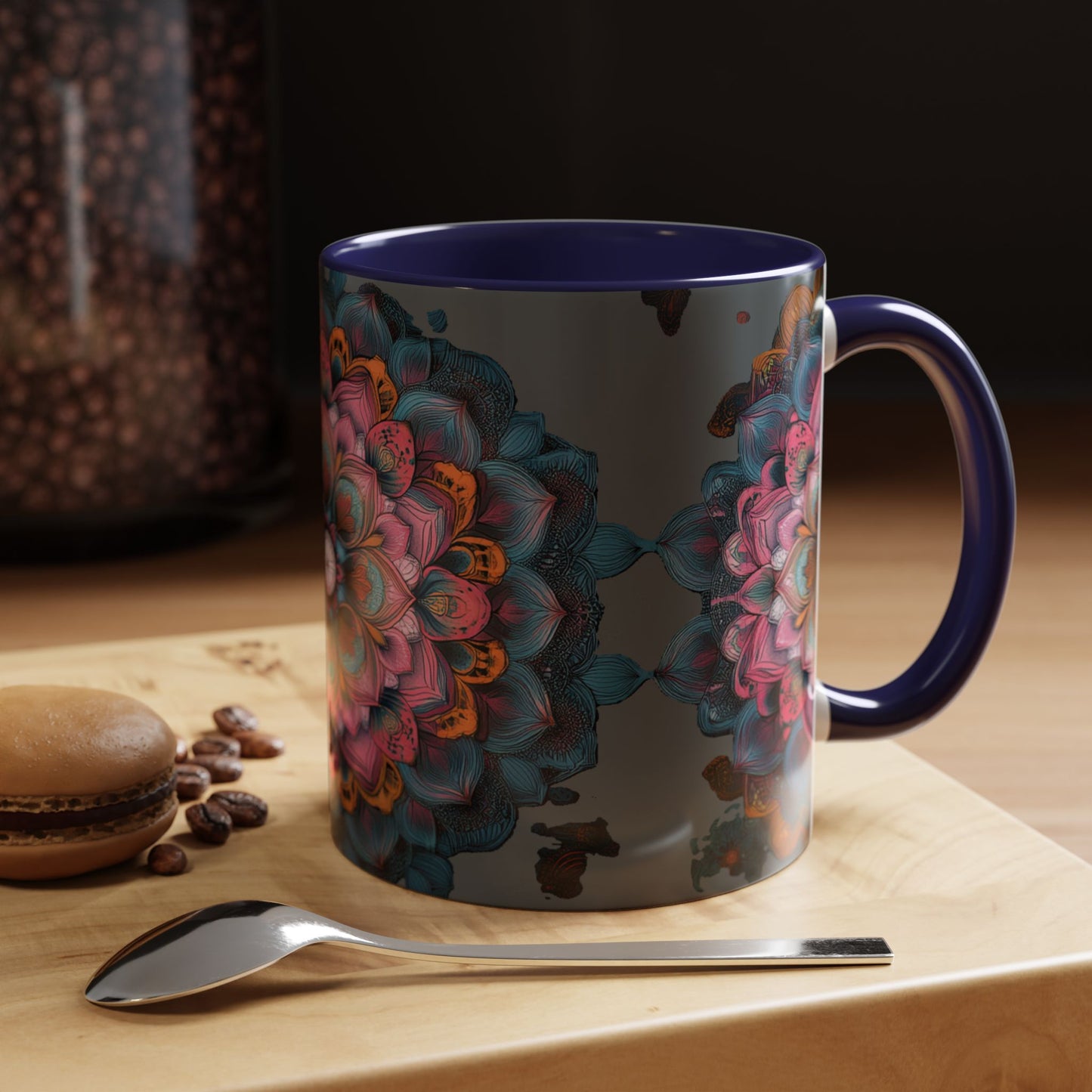 Colorful Mandala Accent Coffee Mug.