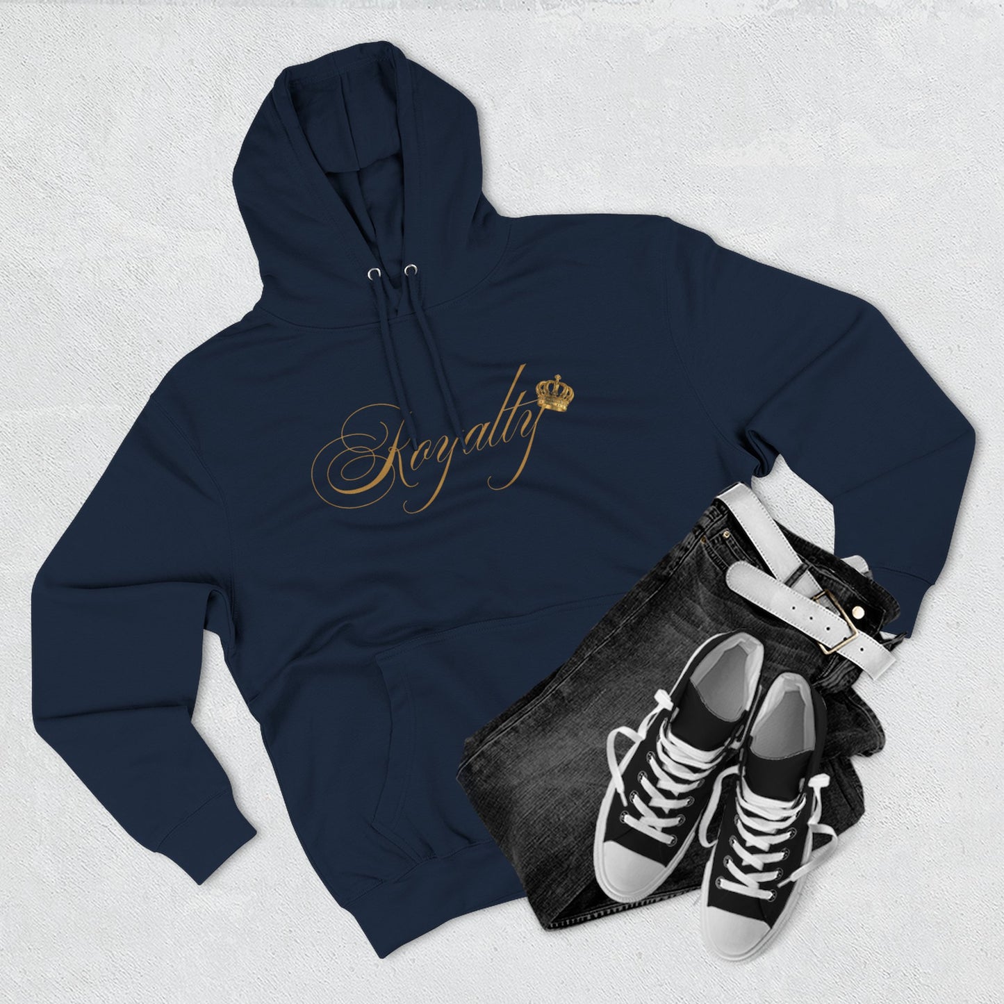 Royalty Script Hoodie - Gold Script "Royalty" Fleece Pullover, Cosy.