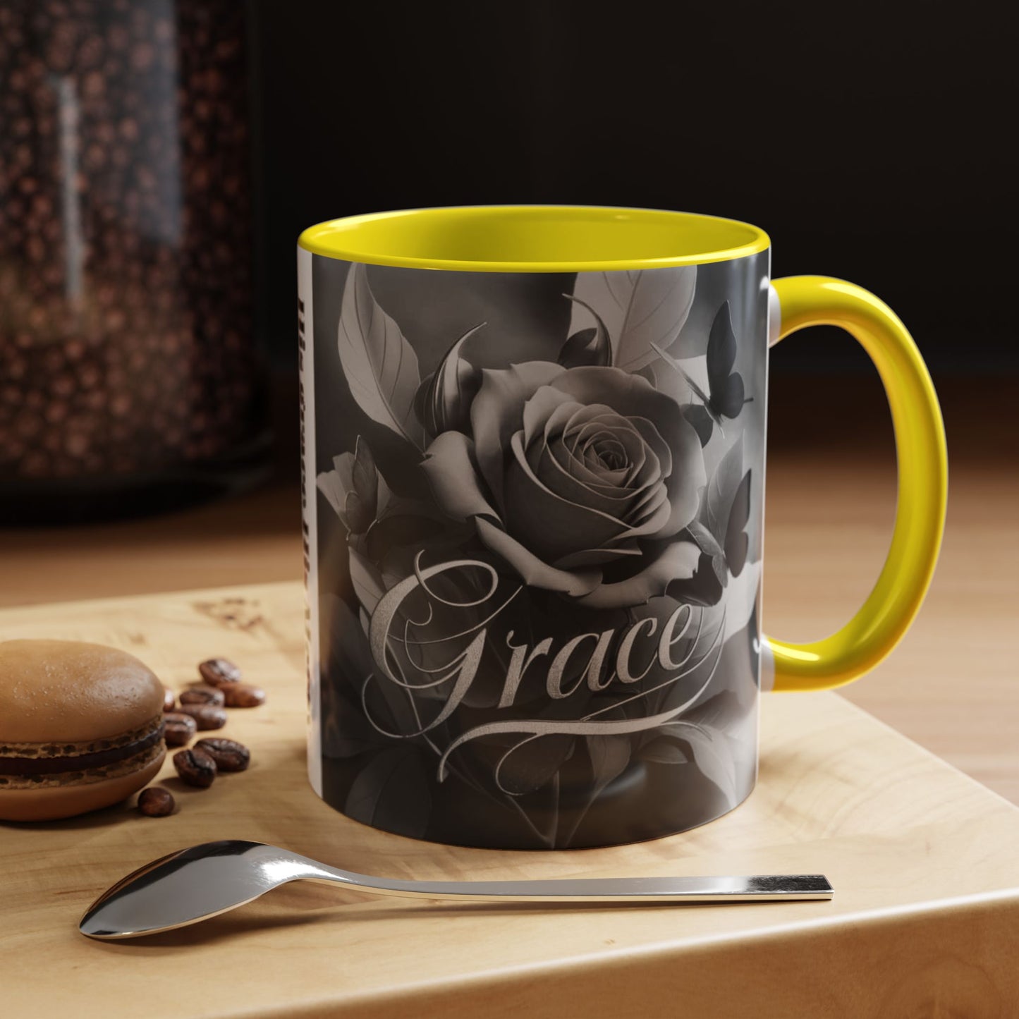 Floral Inspirational Coffee Mug, His Grace His Mercy.