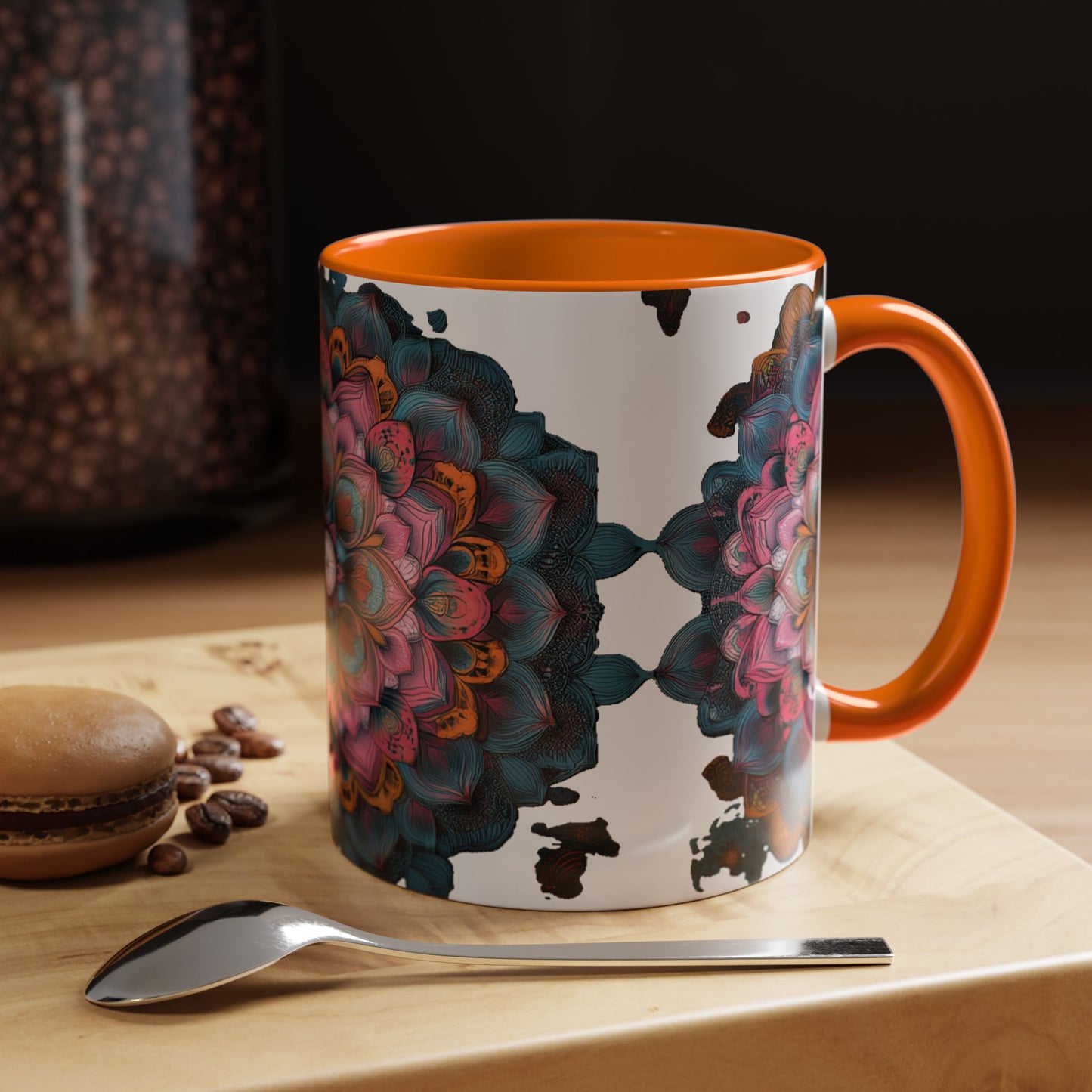 Colorful Mandala Accent Coffee Mug.