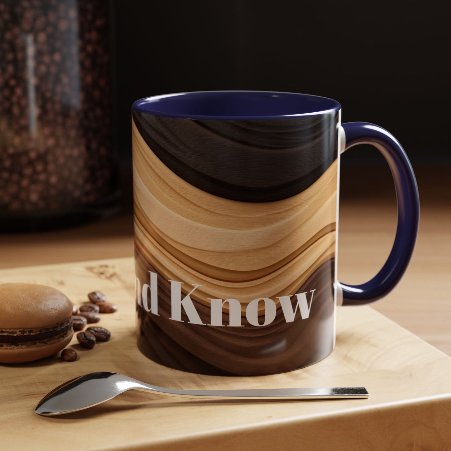 Accent Coffee Mug with Wavy Design.