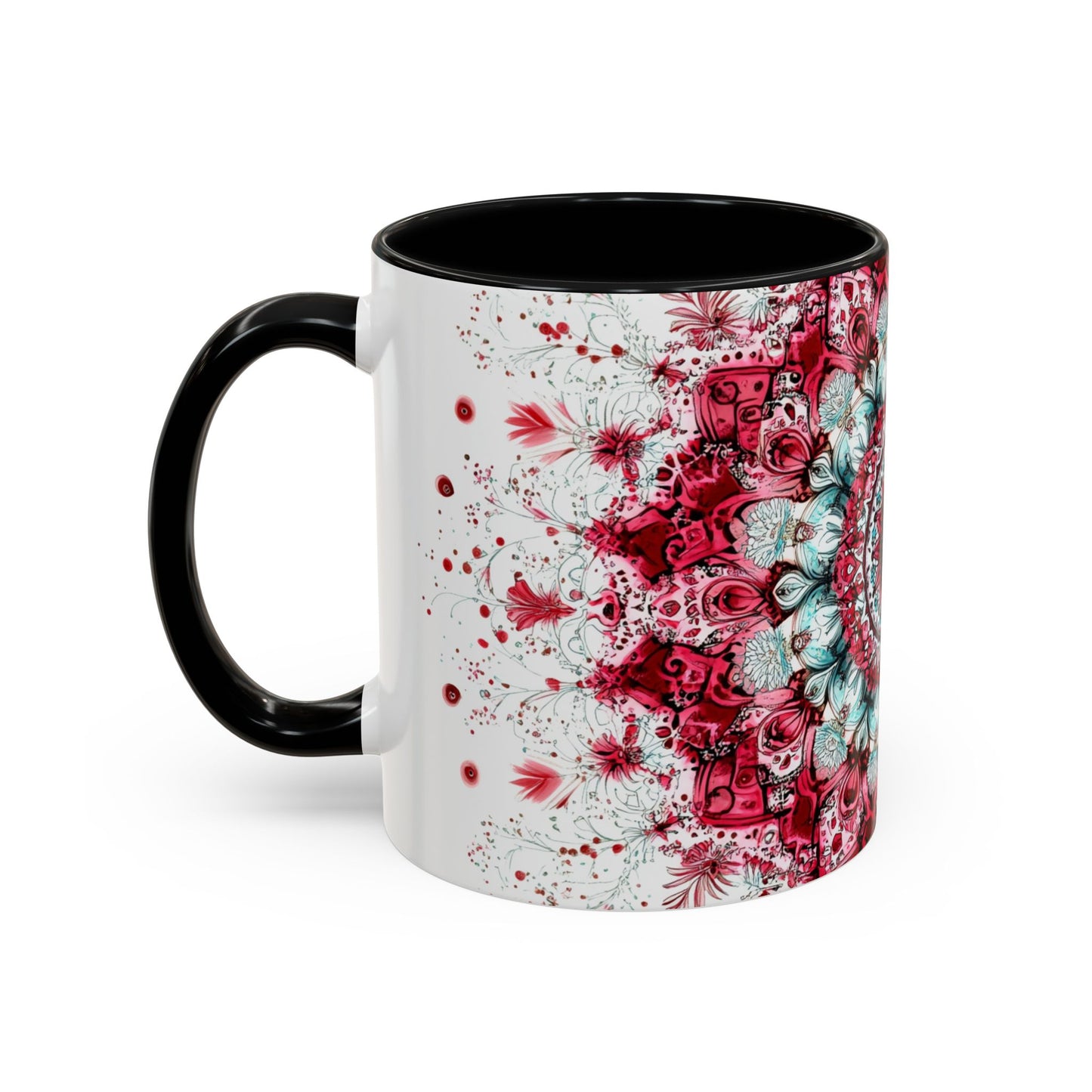 Bohemian Mandala Accent Coffee Mug  Artistic Gift for Coffee Lovers.
