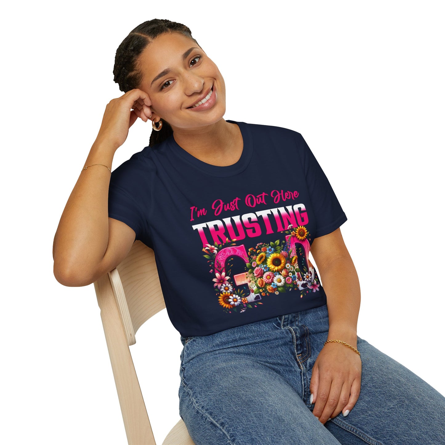 Floral Trusting God T-Shirt, Inspirational Tee.