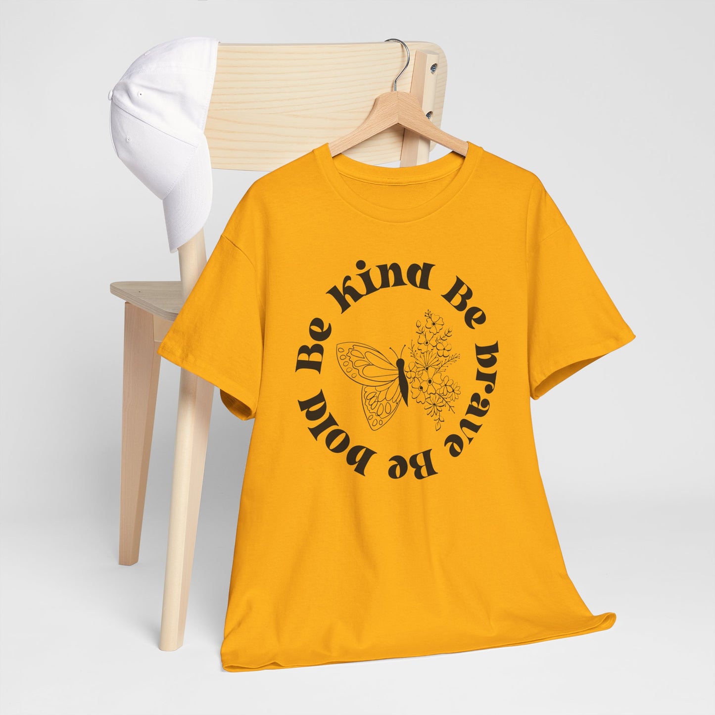 Unisex Heavy Cotton Tee - "Be Kind, Be Brave, Be Bold"