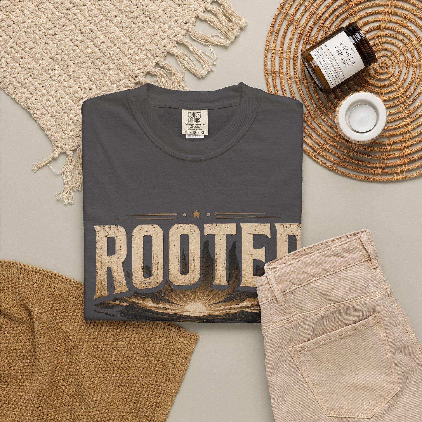 Rooted Road Vintage T-Shirt Inspirational Christian Faith Tee
