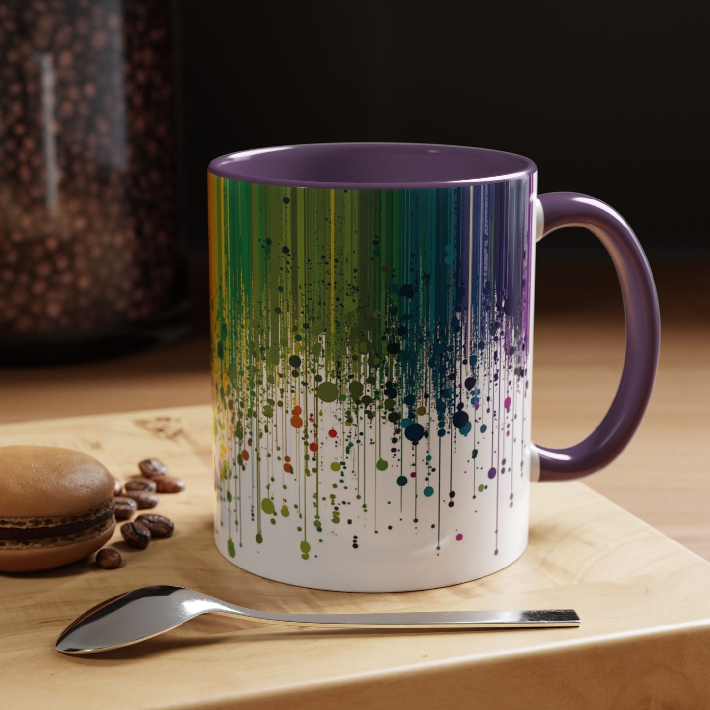 Vibrant Drip Pattern Ceramic Coffee Mug.