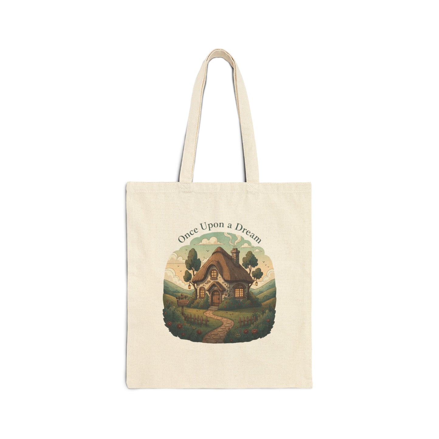 Cozy Winter Village Tote | fantasy forest illustration, storybook winter