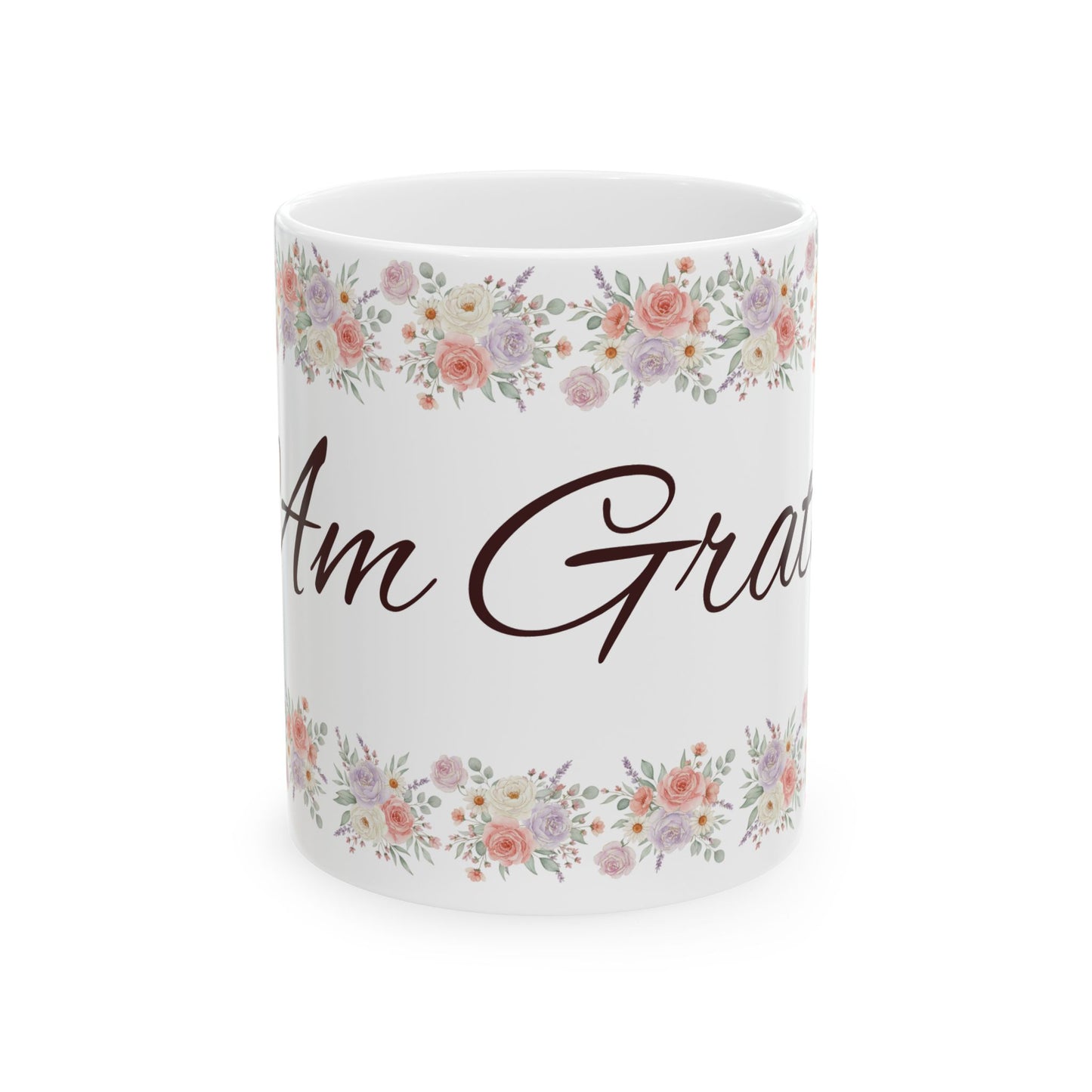 Grateful Floral Ceramic Mug