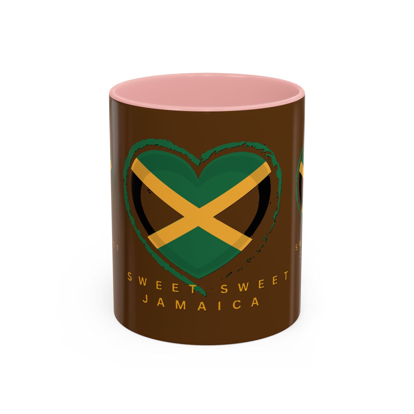 Accent Coffee Mug with Jamaican Heart Design - Perfect for Coffee Lovers, Gift for Travelers, Jamaica Celebration, or Home Decor