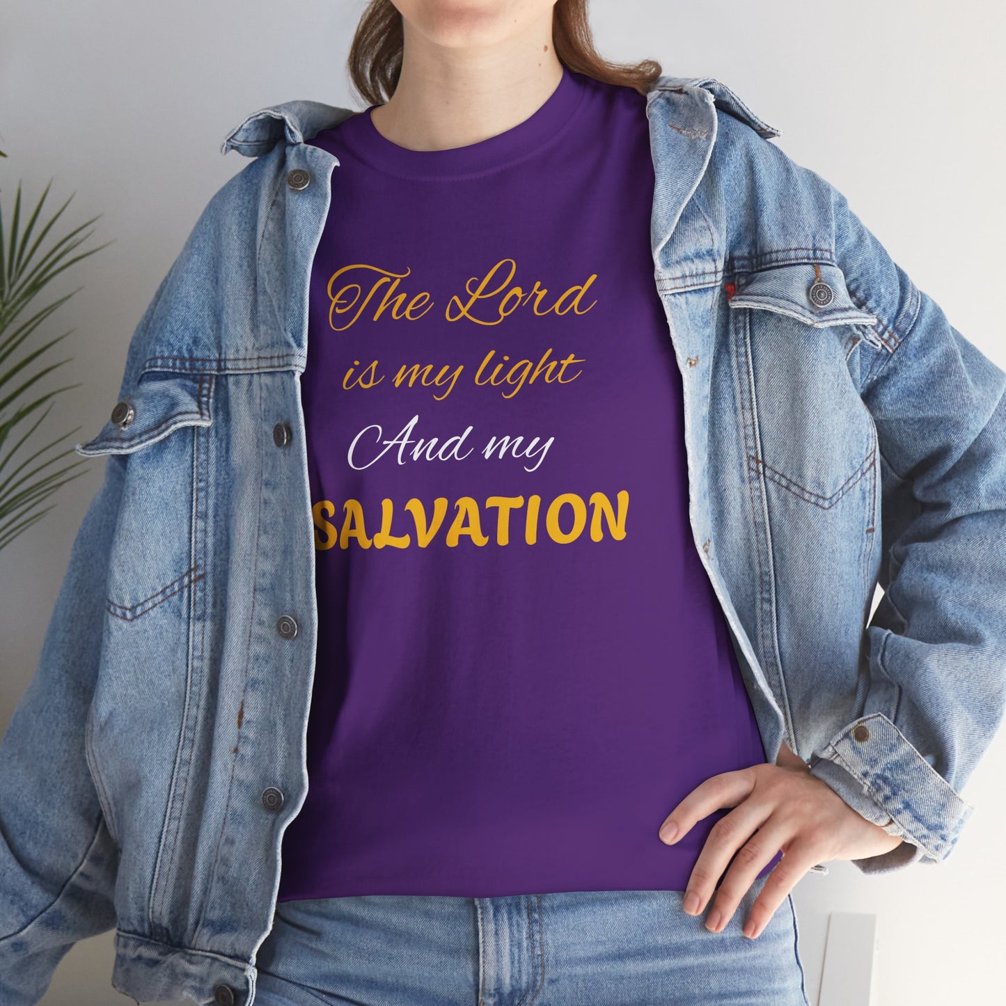 Inspirational Unisex Heavy Cotton Tee - 'The Lord is my light and my SALVATION'