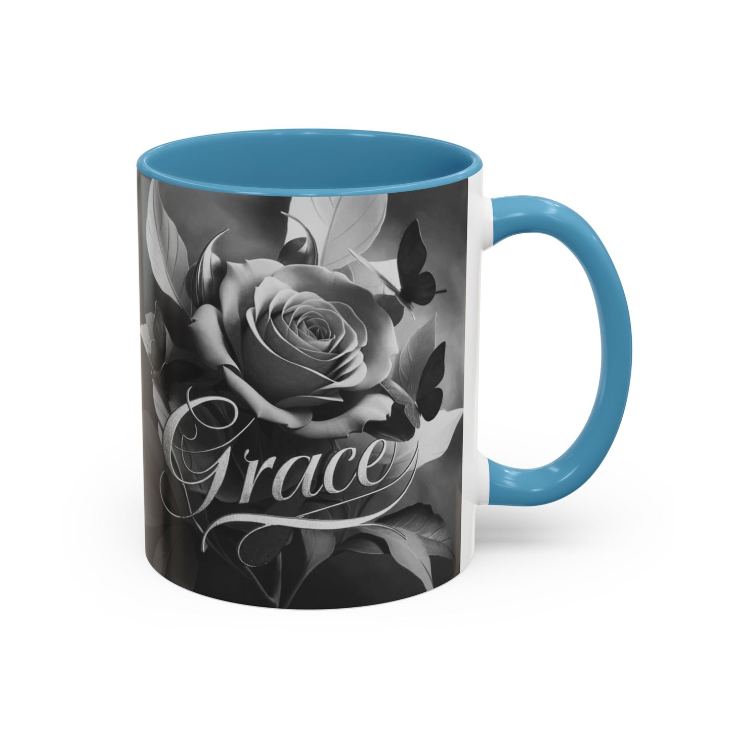 Floral Inspirational Coffee Mug, His Grace His Mercy.