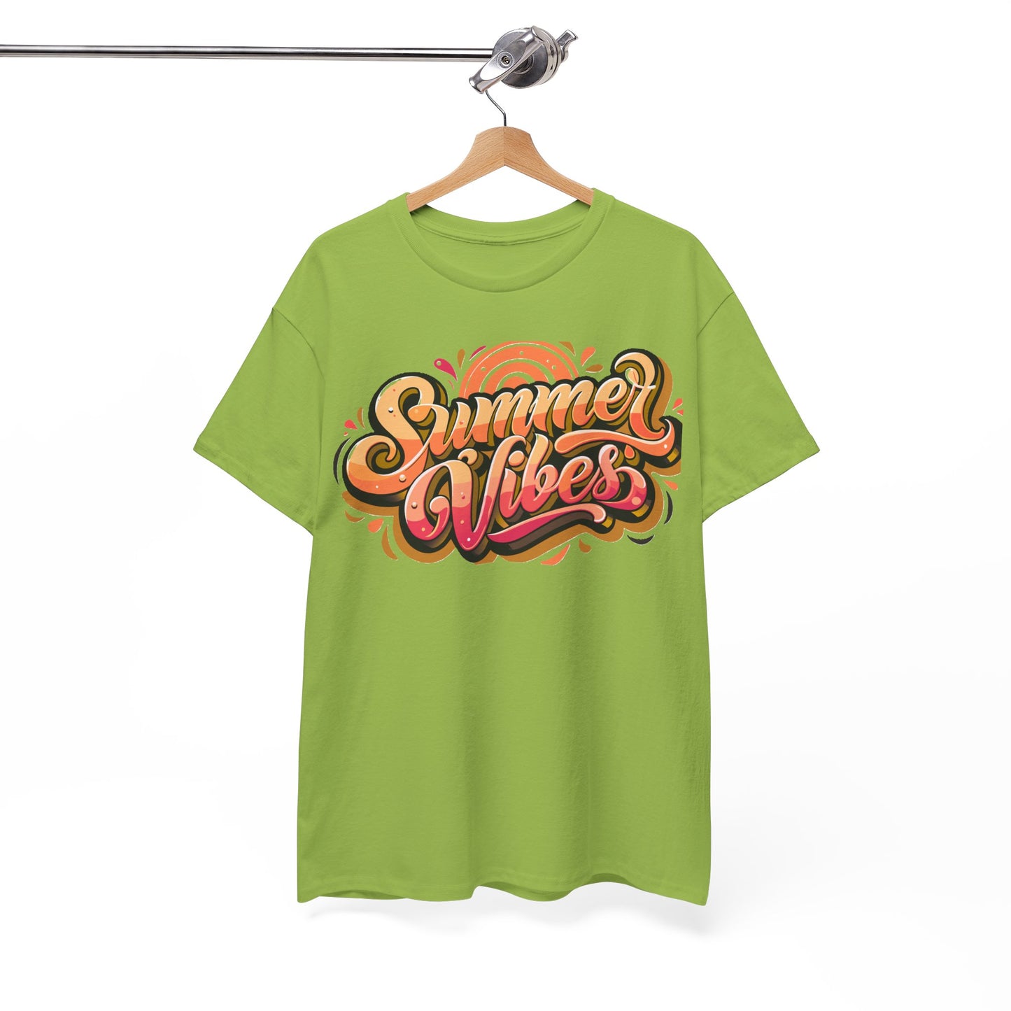 Summer Vibes Unisex Heavy Cotton Tee - Relaxed Fit, Casual Wear, Beach Outings, Gift for Friends, Summer Parties, Fun Graphic Tee