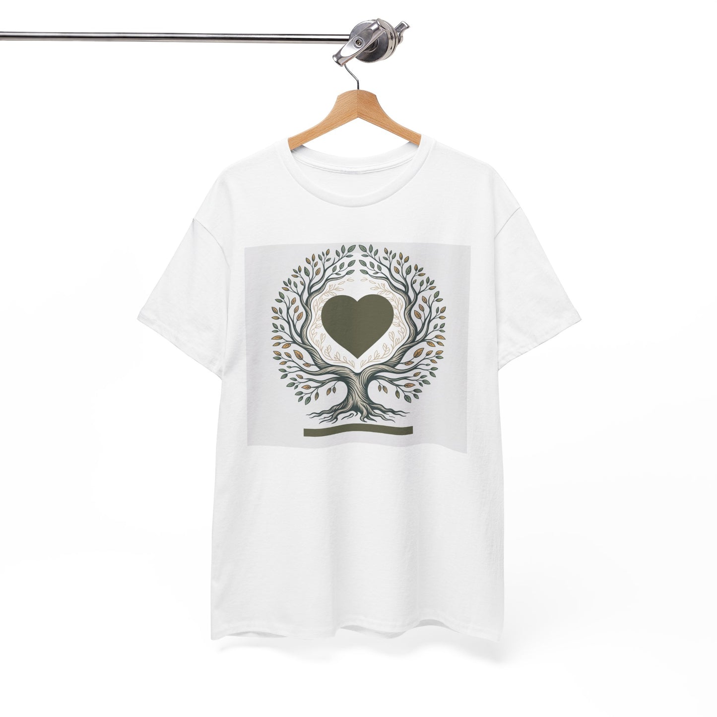 Heart Tree Unisex Cotton Tee, Nature Lover Shirt, Eco-Friendly Gift.