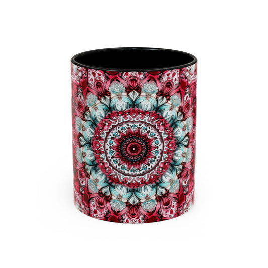Bohemian Mandala Accent Coffee Mug  Artistic Gift for Coffee Lovers.