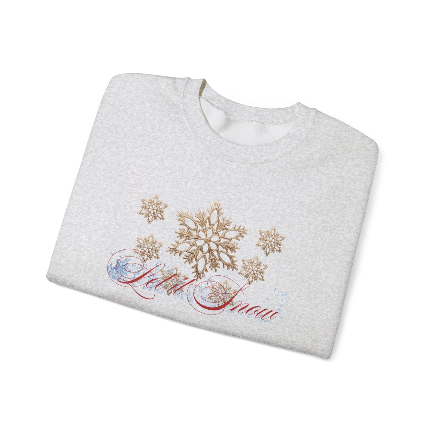Snow Queen Crewneck Sweatshirt – 'Let It Snow' Gold Snowflake Holiday Sweatshirt