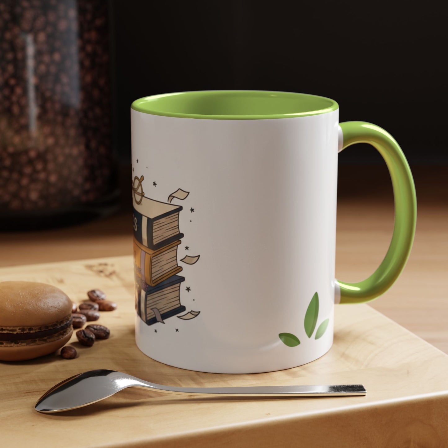 Stack of Books "Stories Journeys Dreams" Accent Mug