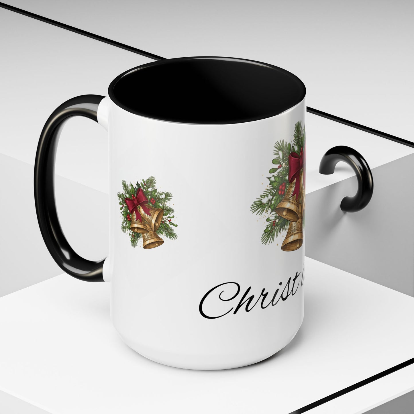 Christmas Bells 'Christ is King' Accent Coffee Mug