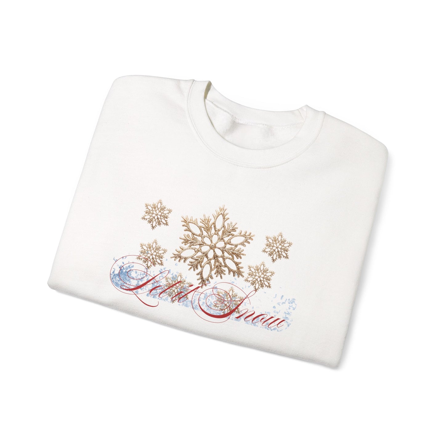 Snow Queen Crewneck Sweatshirt – 'Let It Snow' Gold Snowflake Holiday Sweatshirt