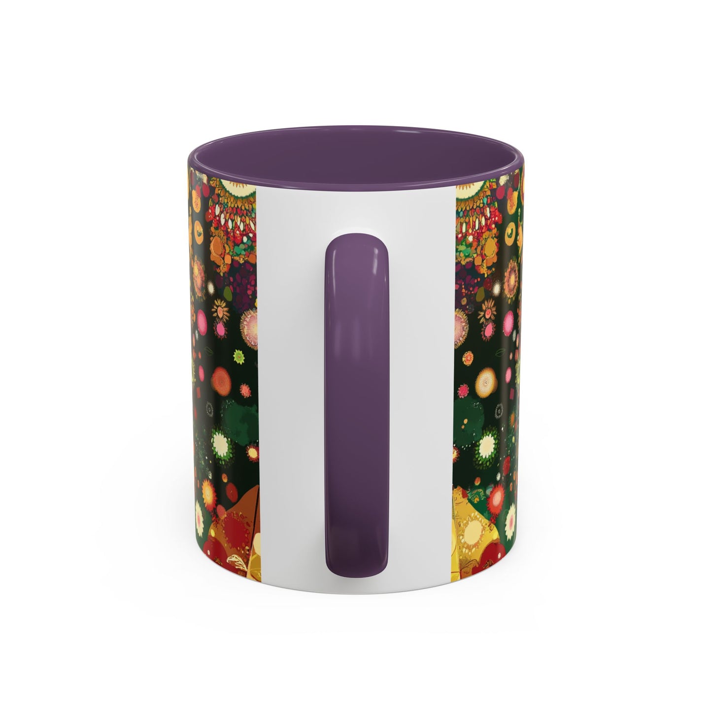 Vibrant Mandala Accent Coffee Mug, Colorful Drinkware.