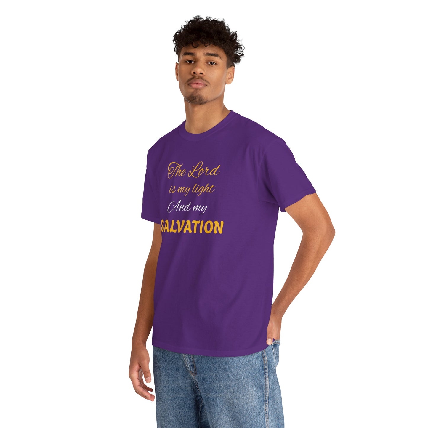 Inspirational Unisex Heavy Cotton Tee - 'The Lord is my light and my SALVATION'