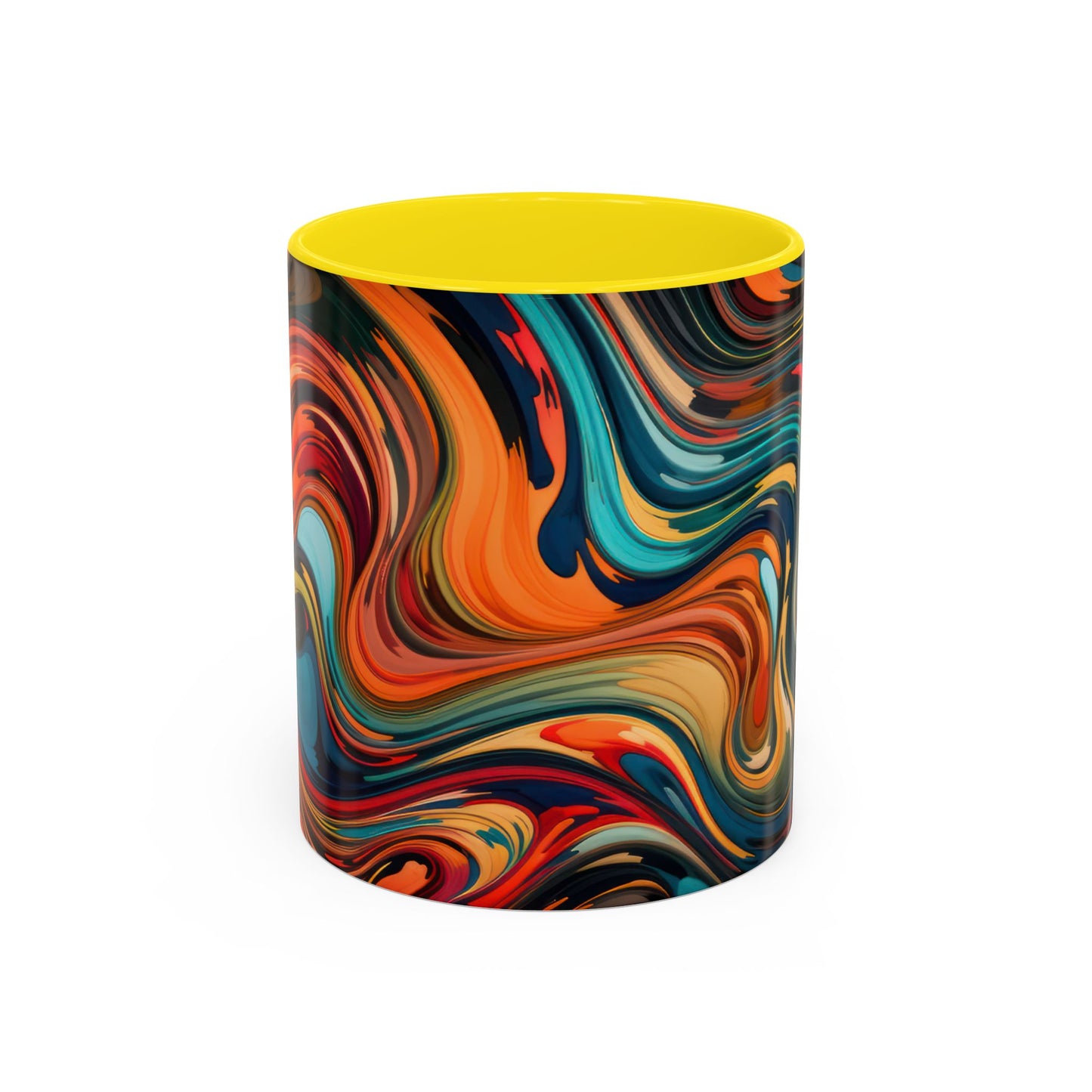 Vibrant Accent Coffee Mug, Artistic Mug Design Colorful Drinkware.