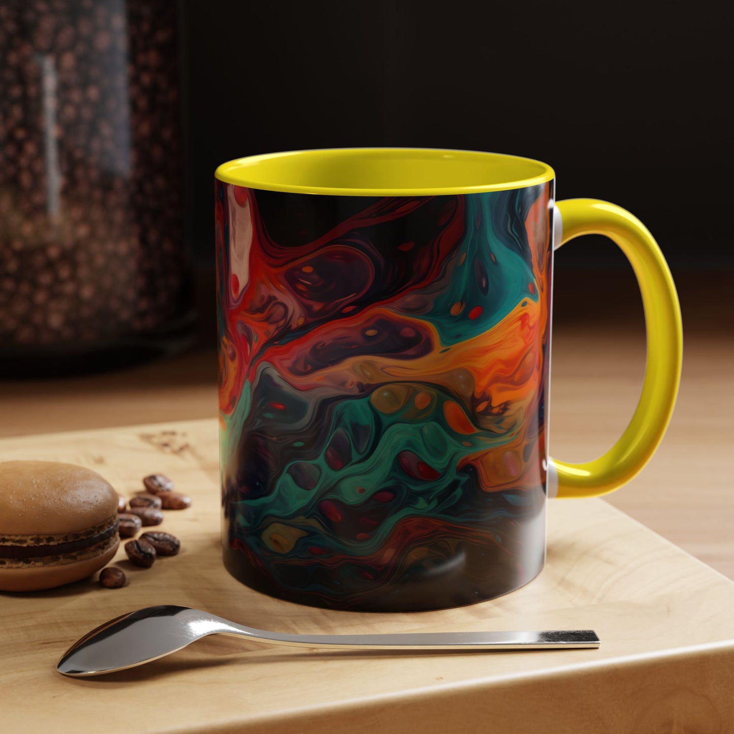 Colorful Abstract Accent Coffee Mug - Unique Art Mug.