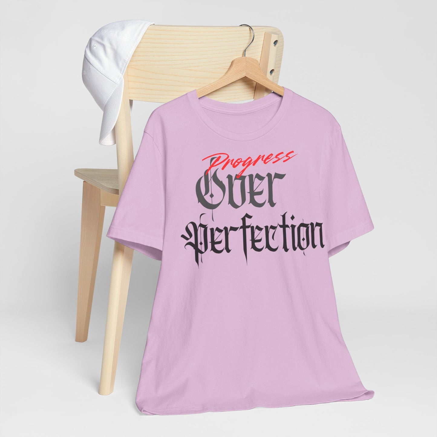 Progress Over Perfection Tee - Casual, Motivational T-Shirt for Self-Improvement.