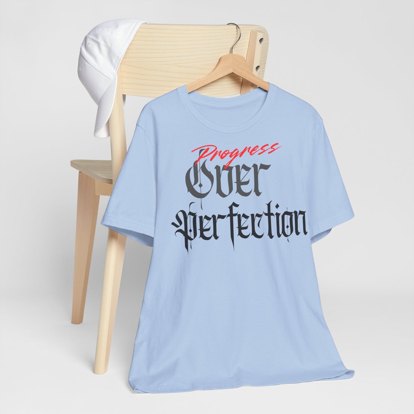 Progress Over Perfection Tee - Casual, Motivational T-Shirt for Self-Improvement.