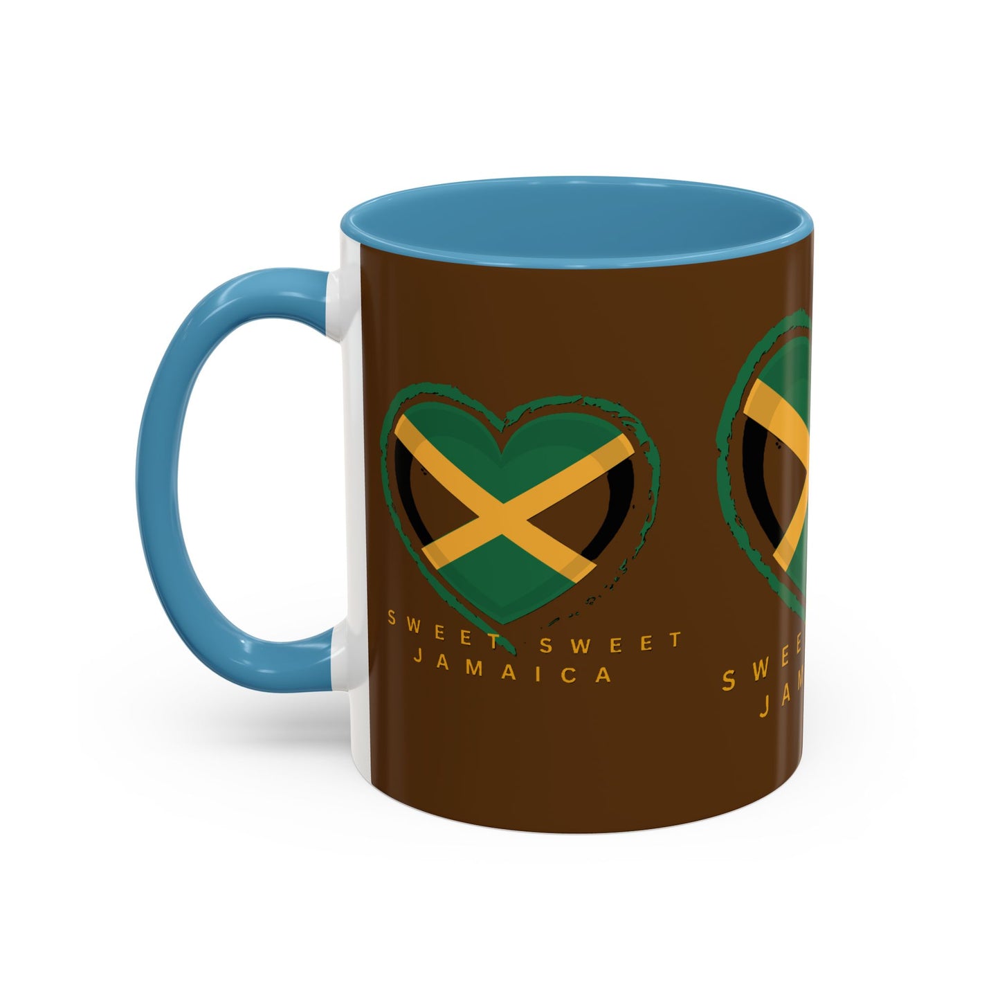 Accent Coffee Mug with Jamaican Heart Design - Perfect for Coffee Lovers, Gift for Travelers, Jamaica Celebration, or Home Decor